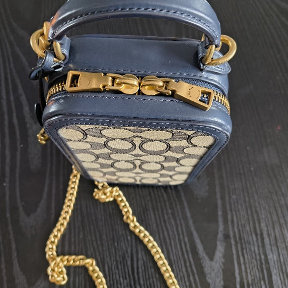 Coach Blue Signature Alli Crossbody Chain Bag - Picture 8 of 10